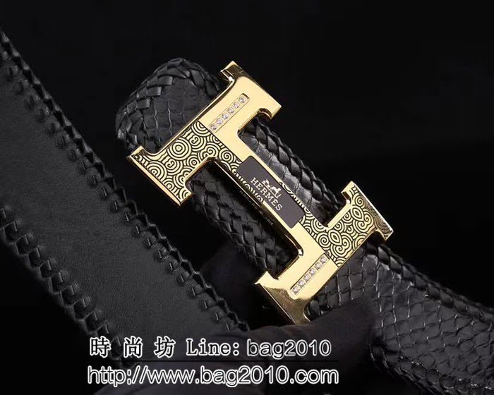 愛馬仕HERMES 精品五金扣頭 專櫃特色logo 2018新品 高端男士皮帶 HHG1857